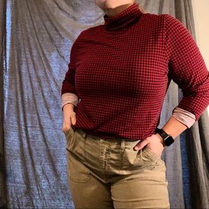 Gingham Turtleneck Sweater